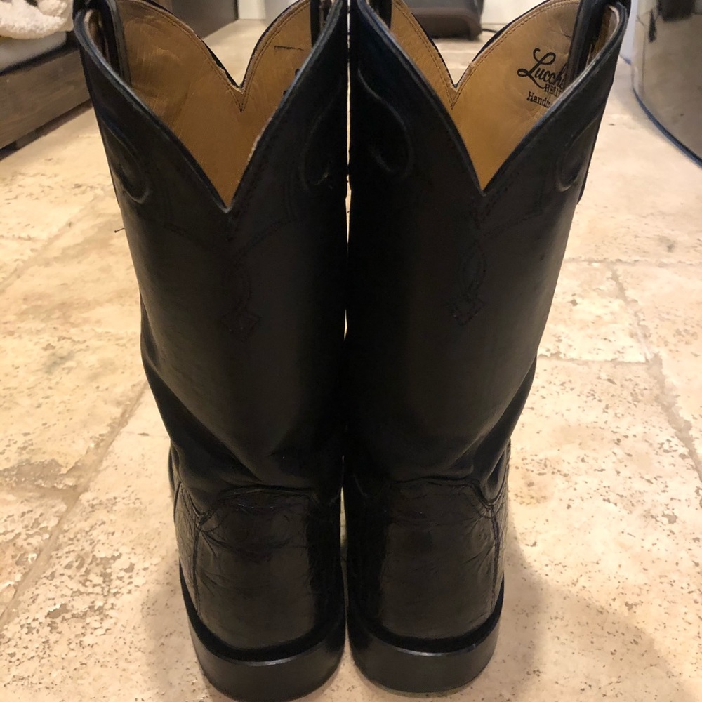 Men’s Lucchese Black Crocodile Cowboy Boots